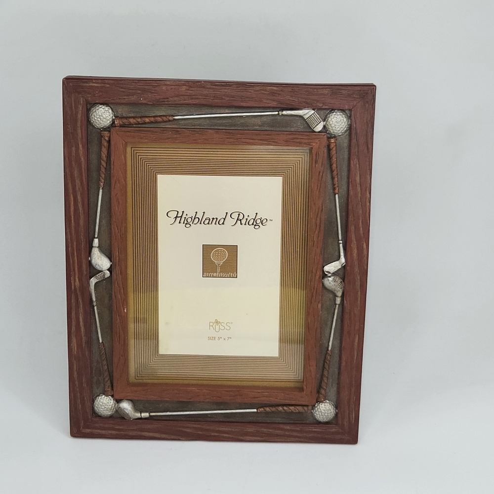 VTG Russ Highland Ridge Golf Photo Frame 5x7 Golfer Gift Man Cave Father's Day